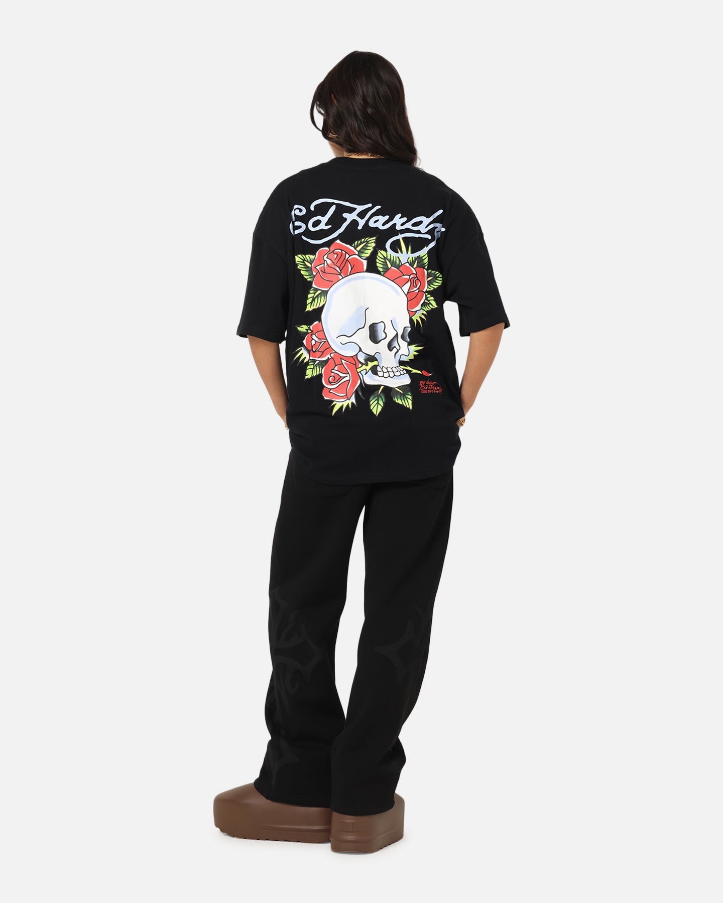 Ed Hardy Death & Bloom T-Shirt Black Style001