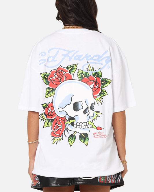 Ed Hardy Death & Bloom T-Shirt White Style001