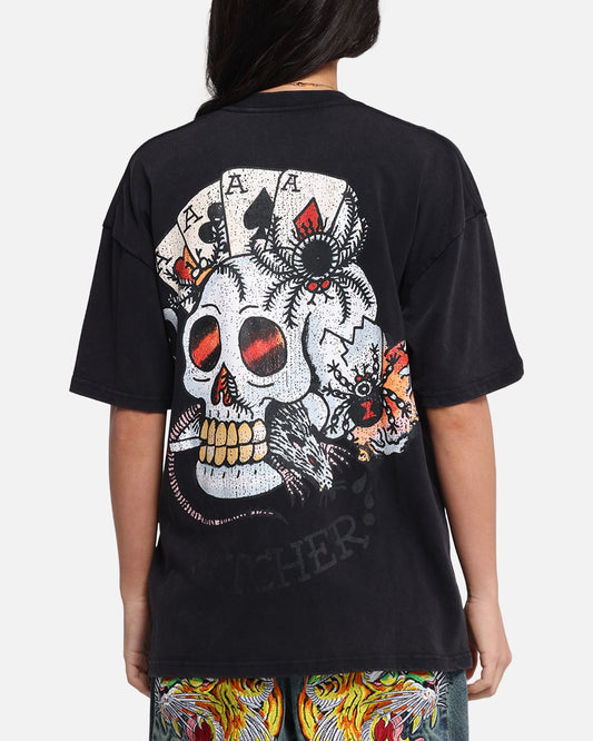 Ed Hardy Catcher T-Shirt Black Acidwash Style001