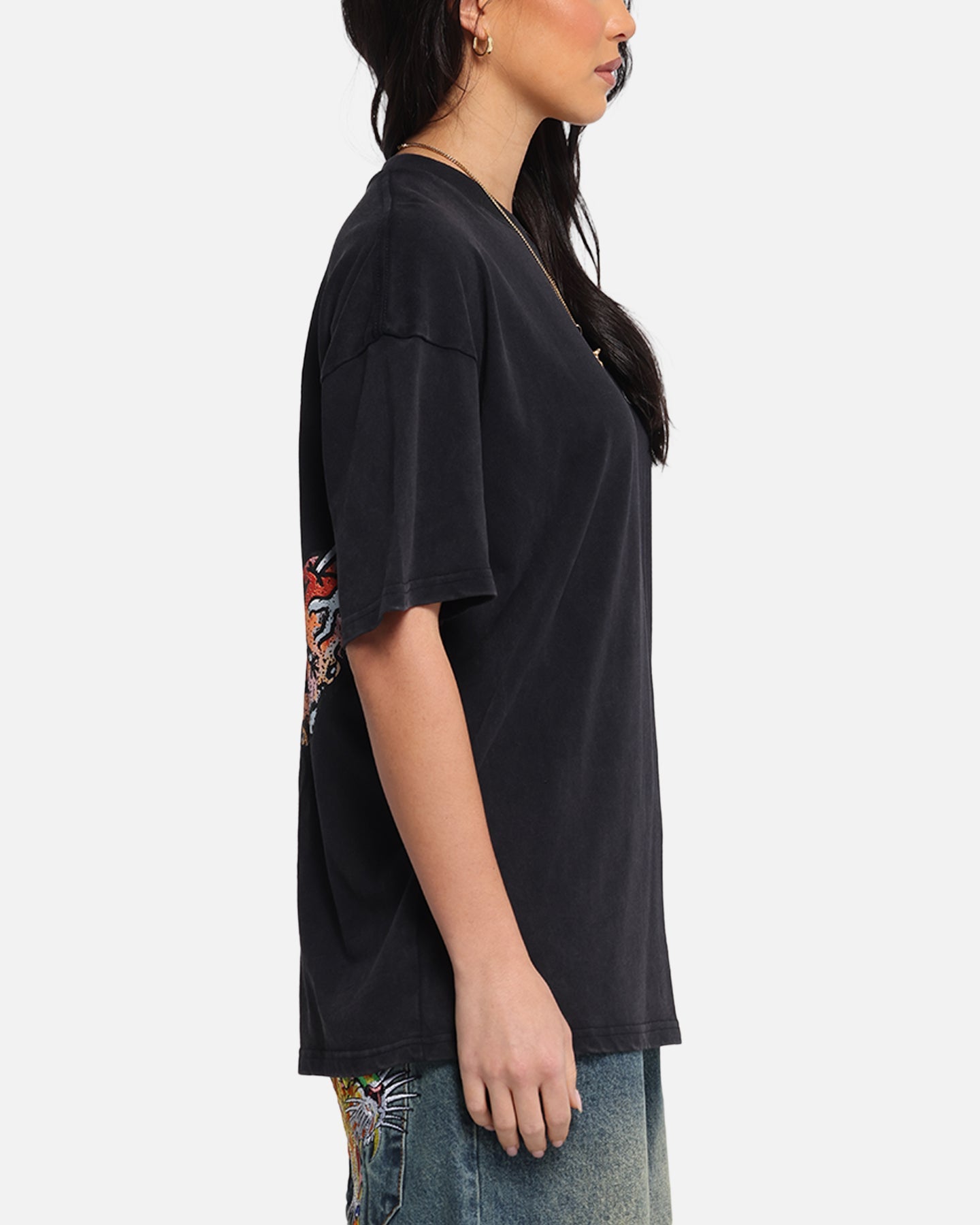 Ed Hardy Catcher T-Shirt Black Acidwash Style001