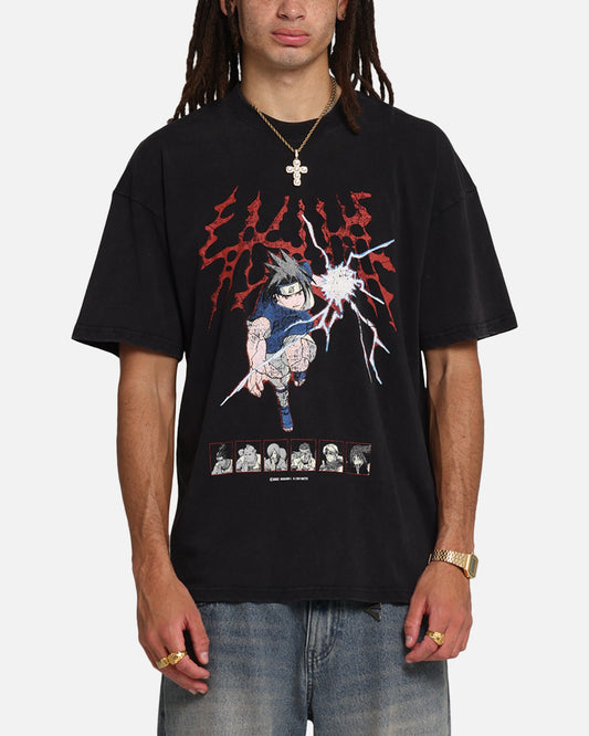 73 Studio X Naruto Sasuke Abandon Vintage T-Shirt Black Acidwash