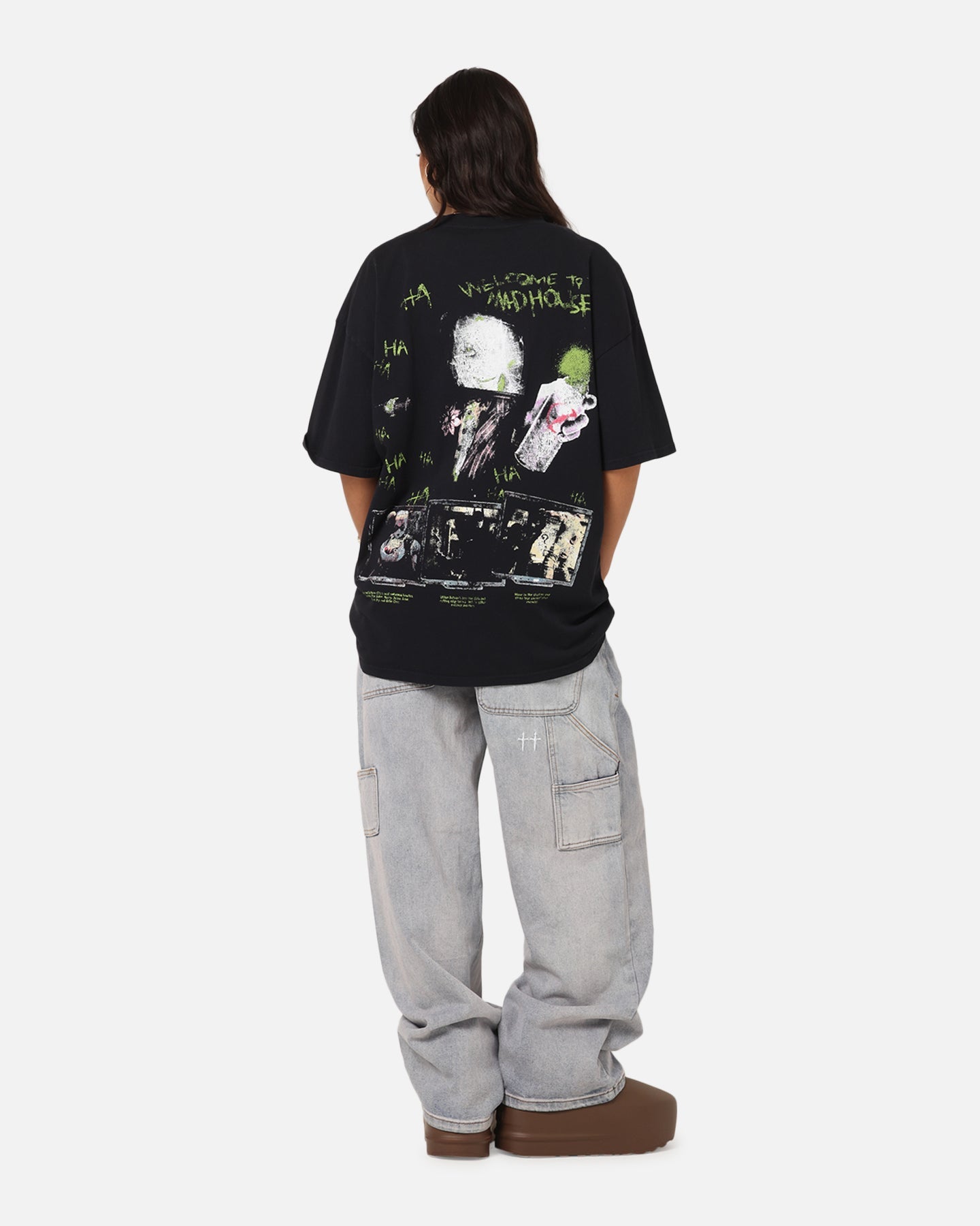 73 Studio X DC Batman Arkham Asylum Vintage T-Shirt Black Acidwash Style003
