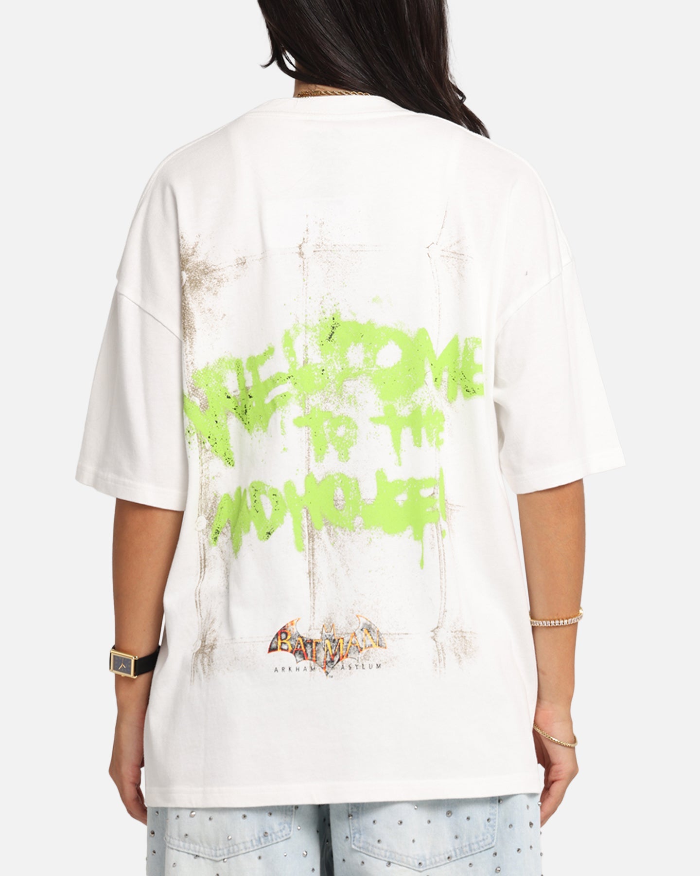 73 Studio X DC Batman Joker Arkham Asylum Vintage T-Shirt Off White Style001