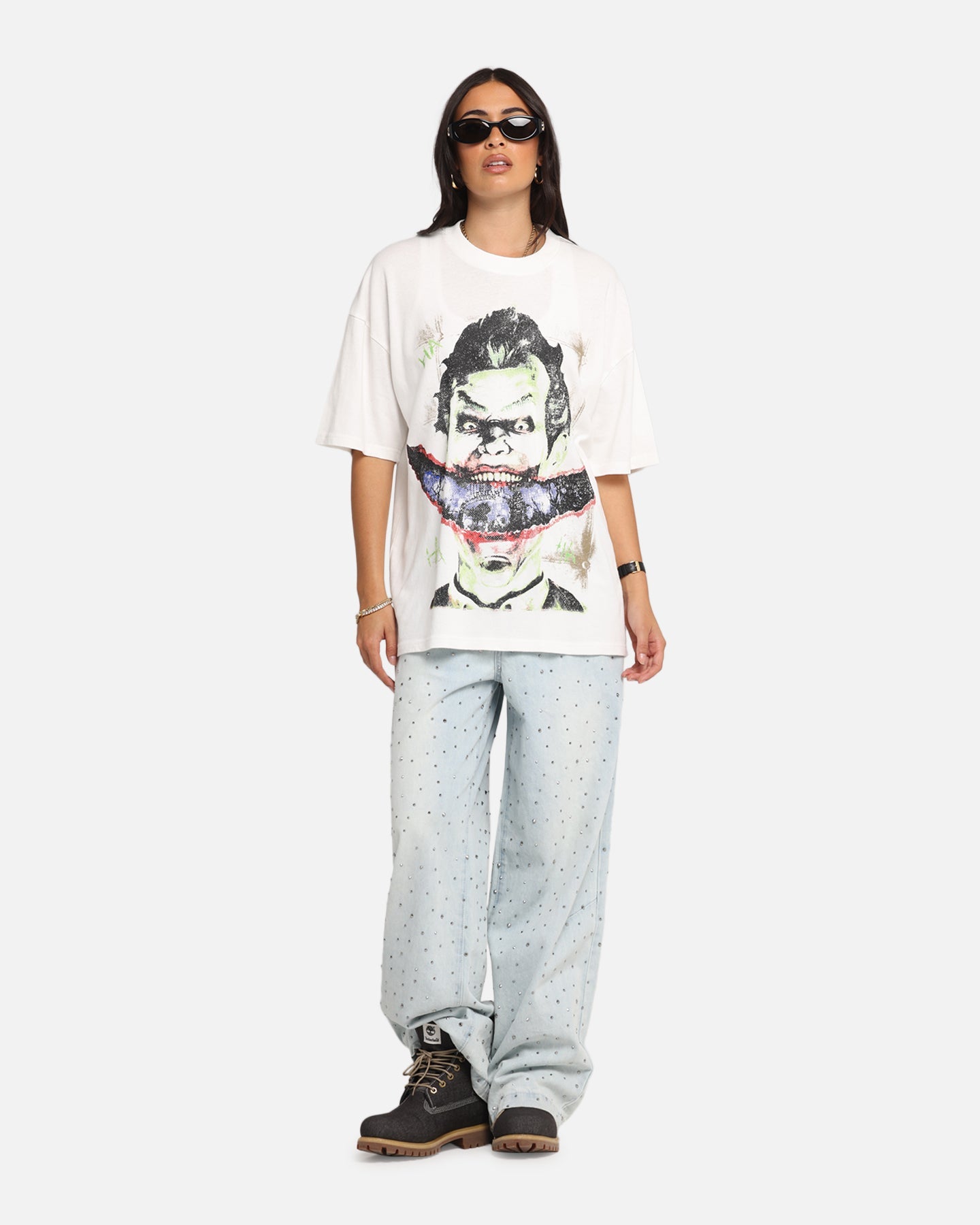 73 Studio X DC Batman Joker Arkham Asylum Vintage T-Shirt Off White Style001