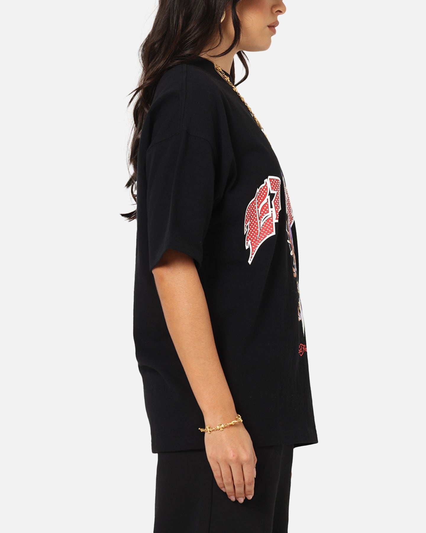 Ed Hardy Dagger Rhinestone Crop T-Shirt Black Style001