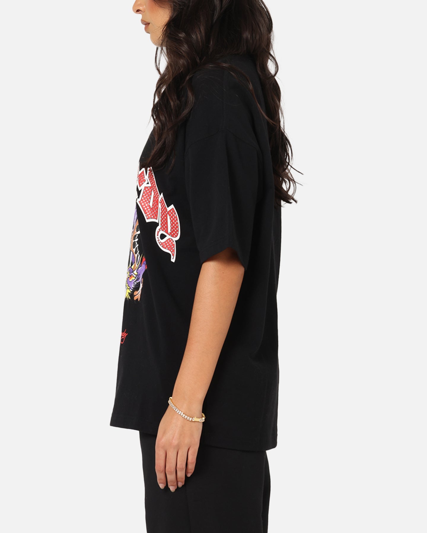 Ed Hardy Dagger Rhinestone Crop T-Shirt Black Style001