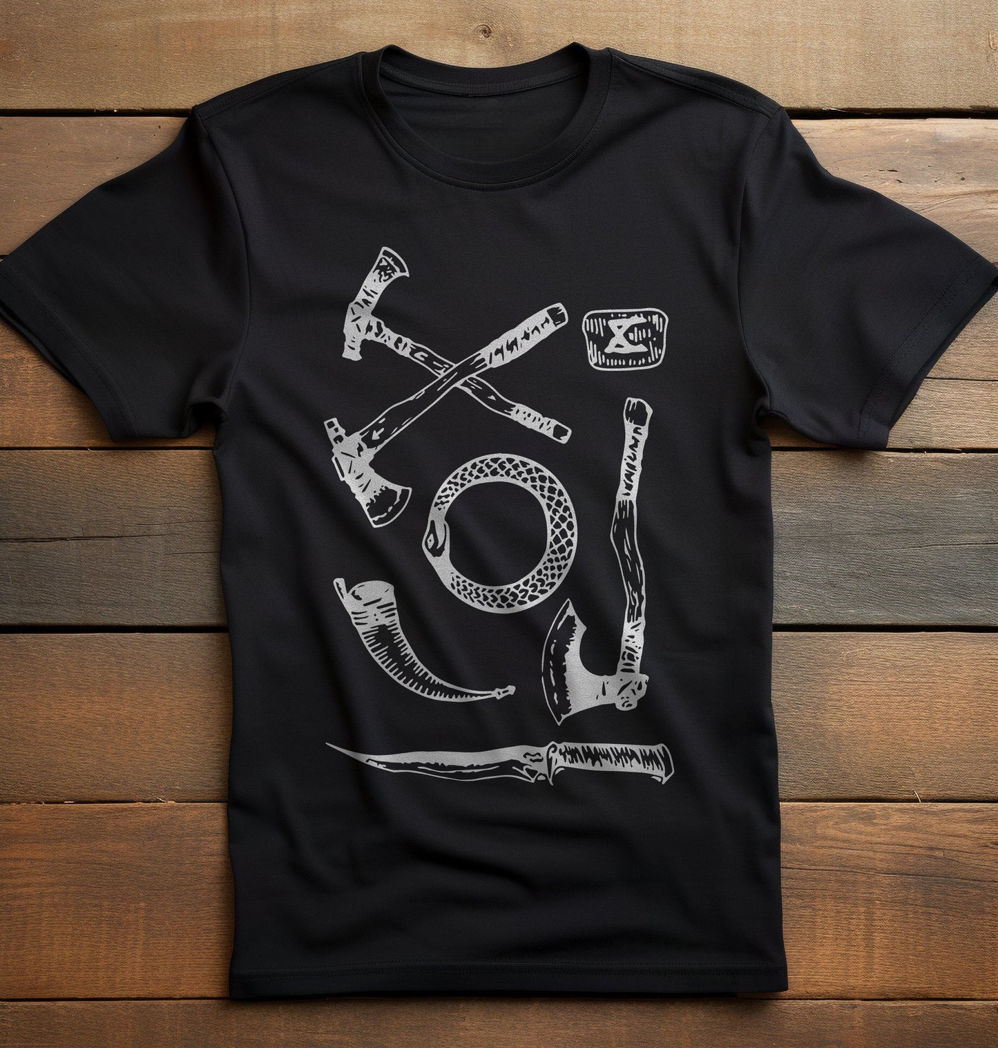 020 Axes Knives Ring Viking T-Shirt