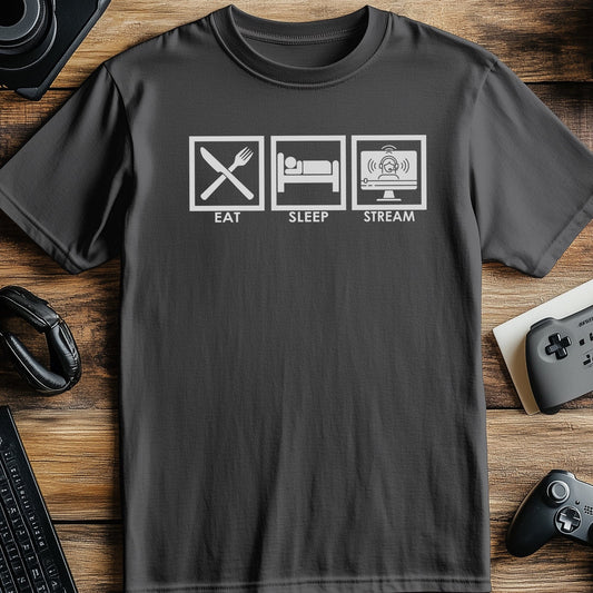 Eat Sleep Stream Repeat T-Shirt