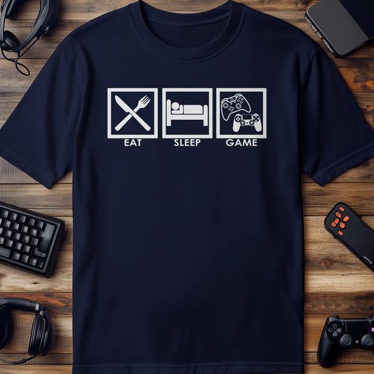 Eat Sleep Game Repeat T-shirt Style001