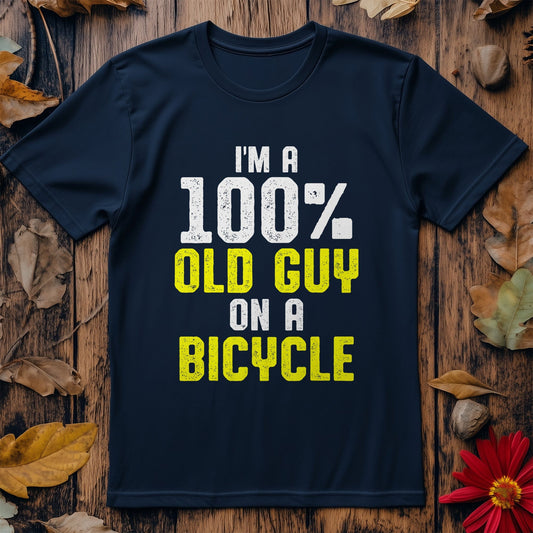 100% Old Guy on a Bicycle T-shirt