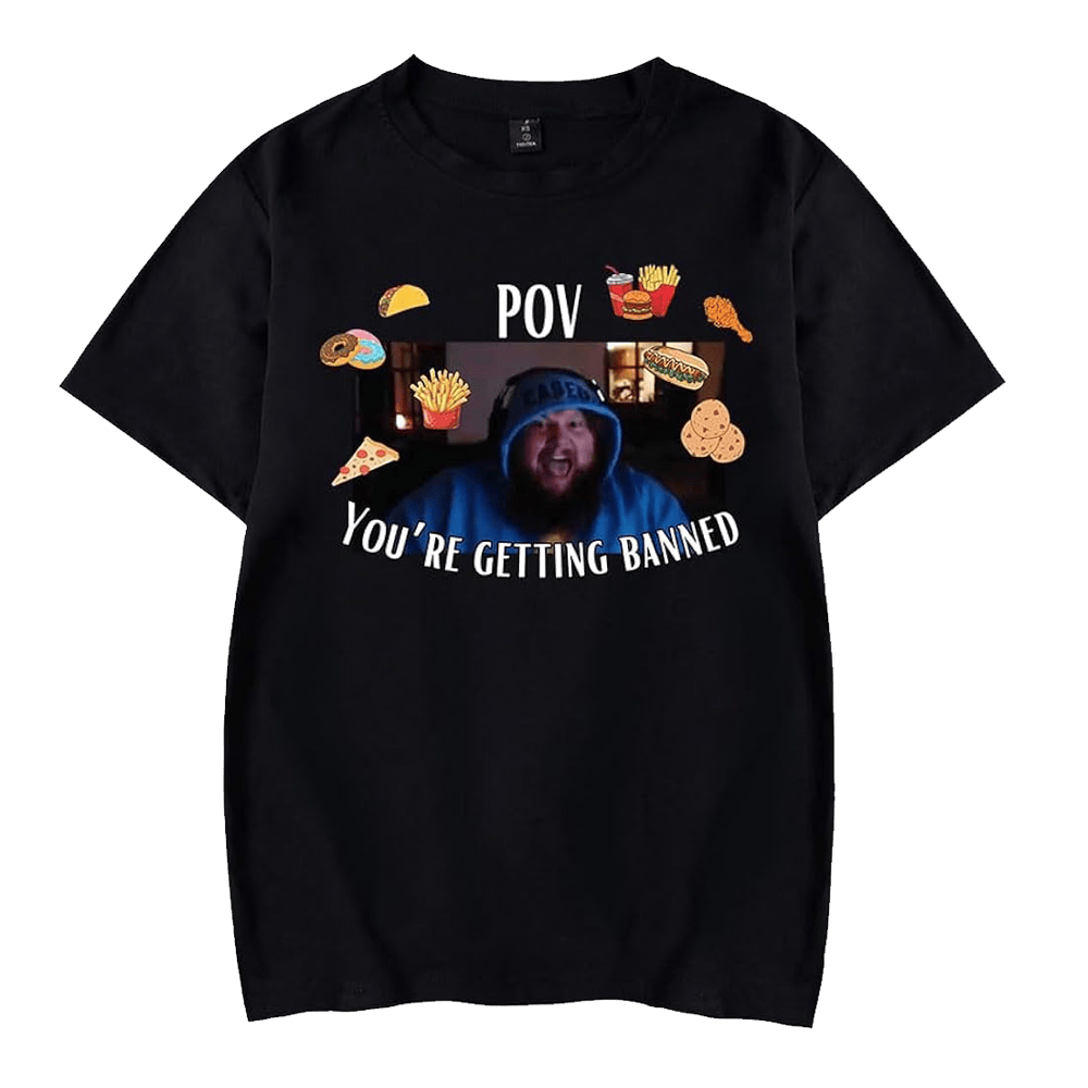 Caseoh Merch POV You're Getting Banned T-Shirt Father's Day Gifts For Game Fans Gift for Dad