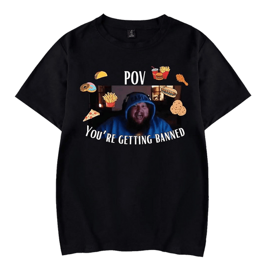 Caseoh Merch POV You're Getting Banned T-Shirt Father's Day Gifts For Game Fans Gift for Dad