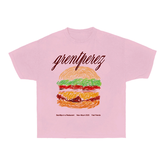Grentperez Pink Cheeseburger Shirt Fun Music Merch Shirt Gift For Girlfriend With Humor