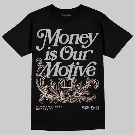 1130 Oyster Grey DopeSkill T-Shirt Money Is Our Motive Typo Graphic