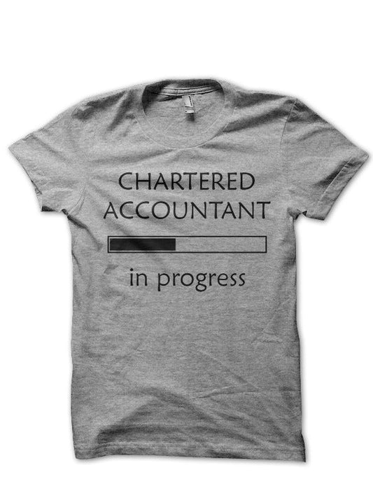 Chartered Accoutant Half Sleeve Grey Melange T-Shirt