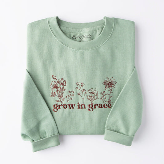 Embroidered Grow in Grace Sweatshirt Style001