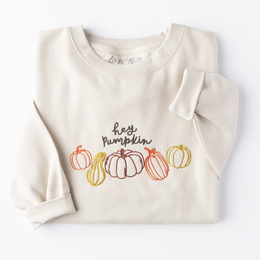 Embroidered Hey Pumpkin Sweatshirt - 5