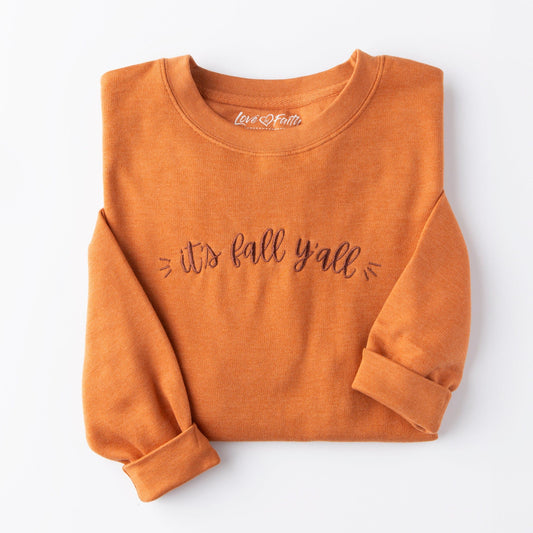 Embroidered It's Fall Y'all Sweatshirt - 5