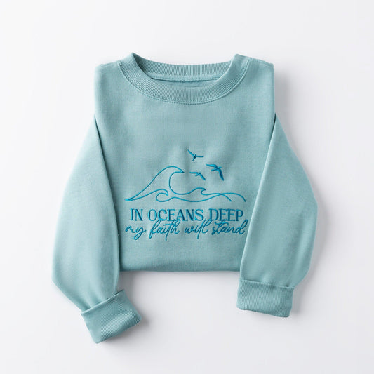 Embroidered Oceans Deep Sweatshirt