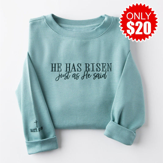 Embroidered He Has Risen Sweatshirt - 20