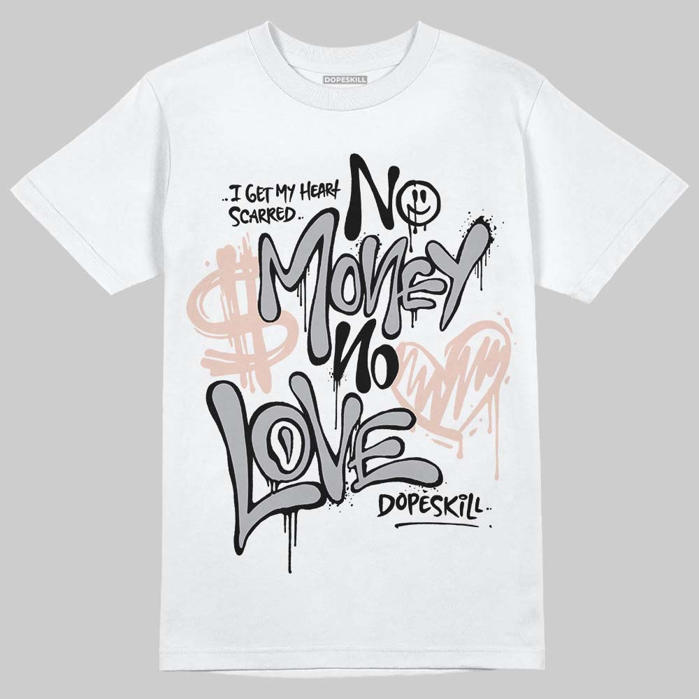 1130 Oyster Grey DopeSkill T-Shirt No Money No Love Typo Graphic
