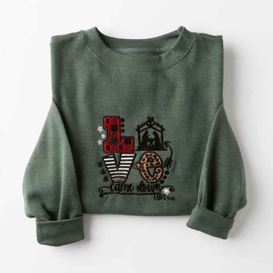 Embroidered Love Came Down Sweatshirt - 15