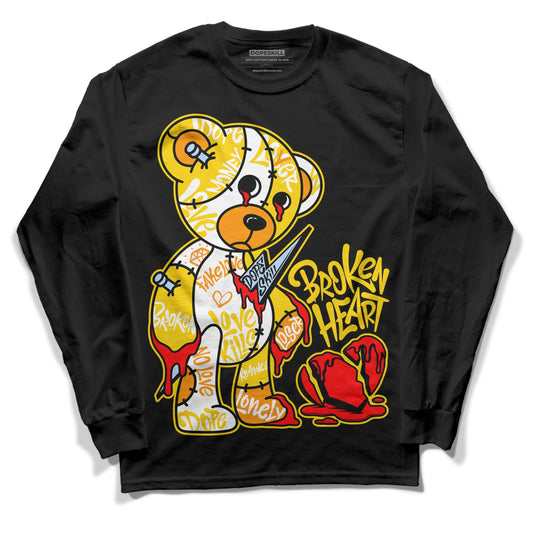 Yellow Ochre 6s DopeSkill Long Sleeve T-Shirt Broken Heart Graphic