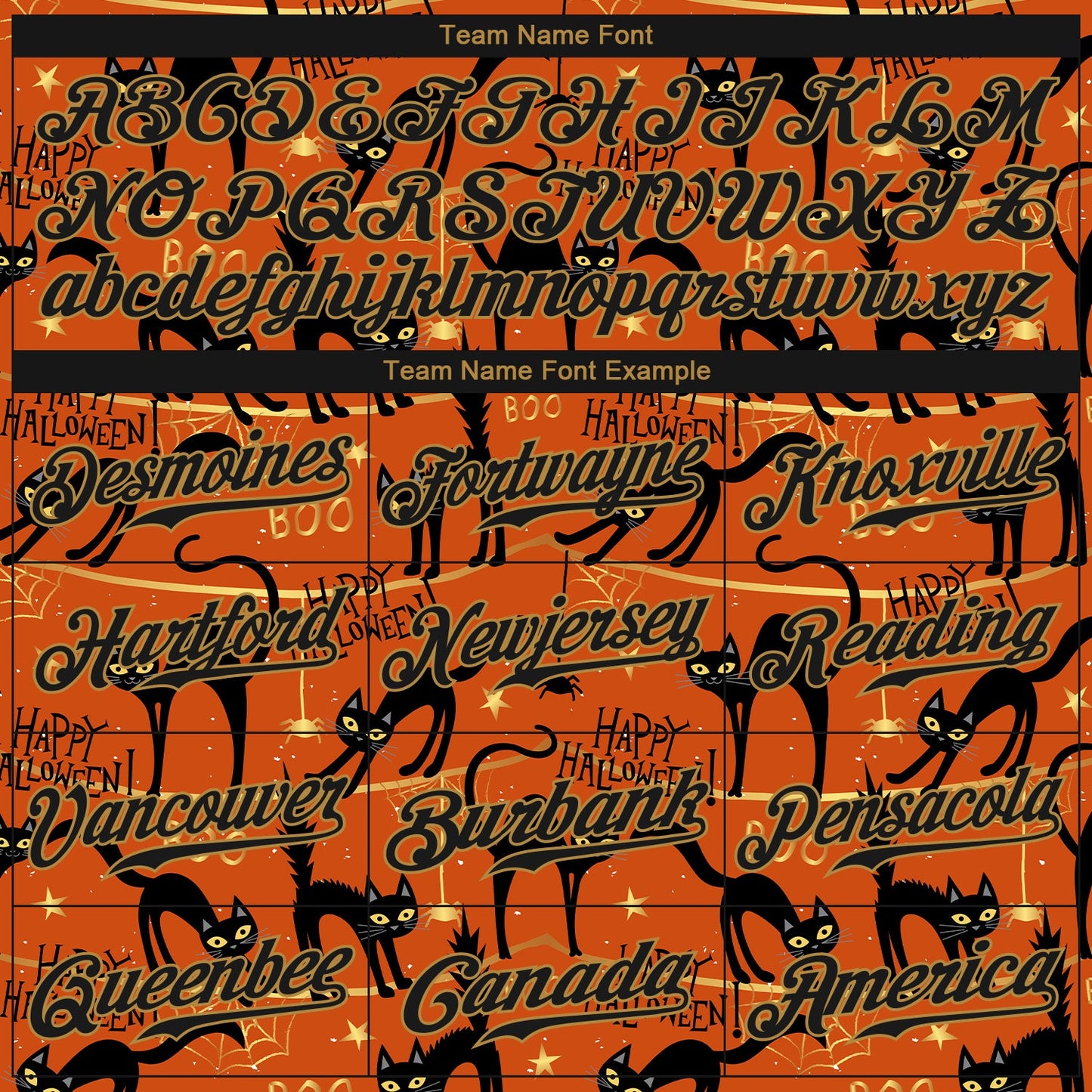 Custom 3D Pattern Happy Halloween Black Cats Spiders Authentic Baseball Jersey