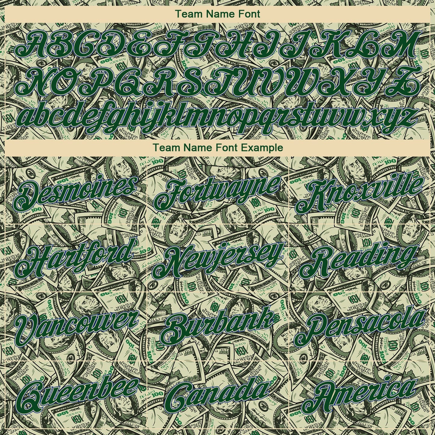 Custom Cream Green-Royal 3D Pattern Design Dollar Authentic Basketball Jersey