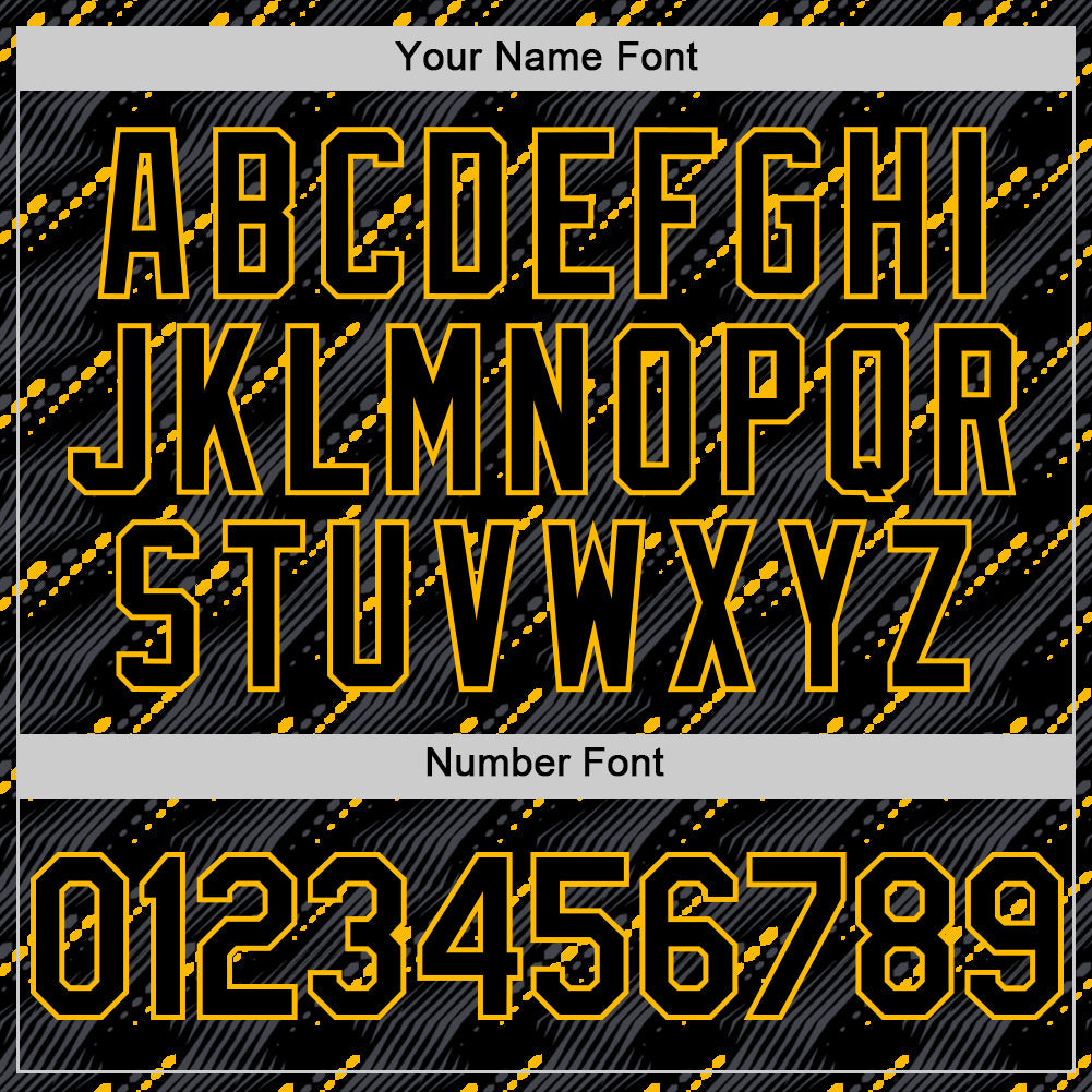 Custom Black Gold 3D Pattern Design Slant Lines Authentic Baseball Jersey