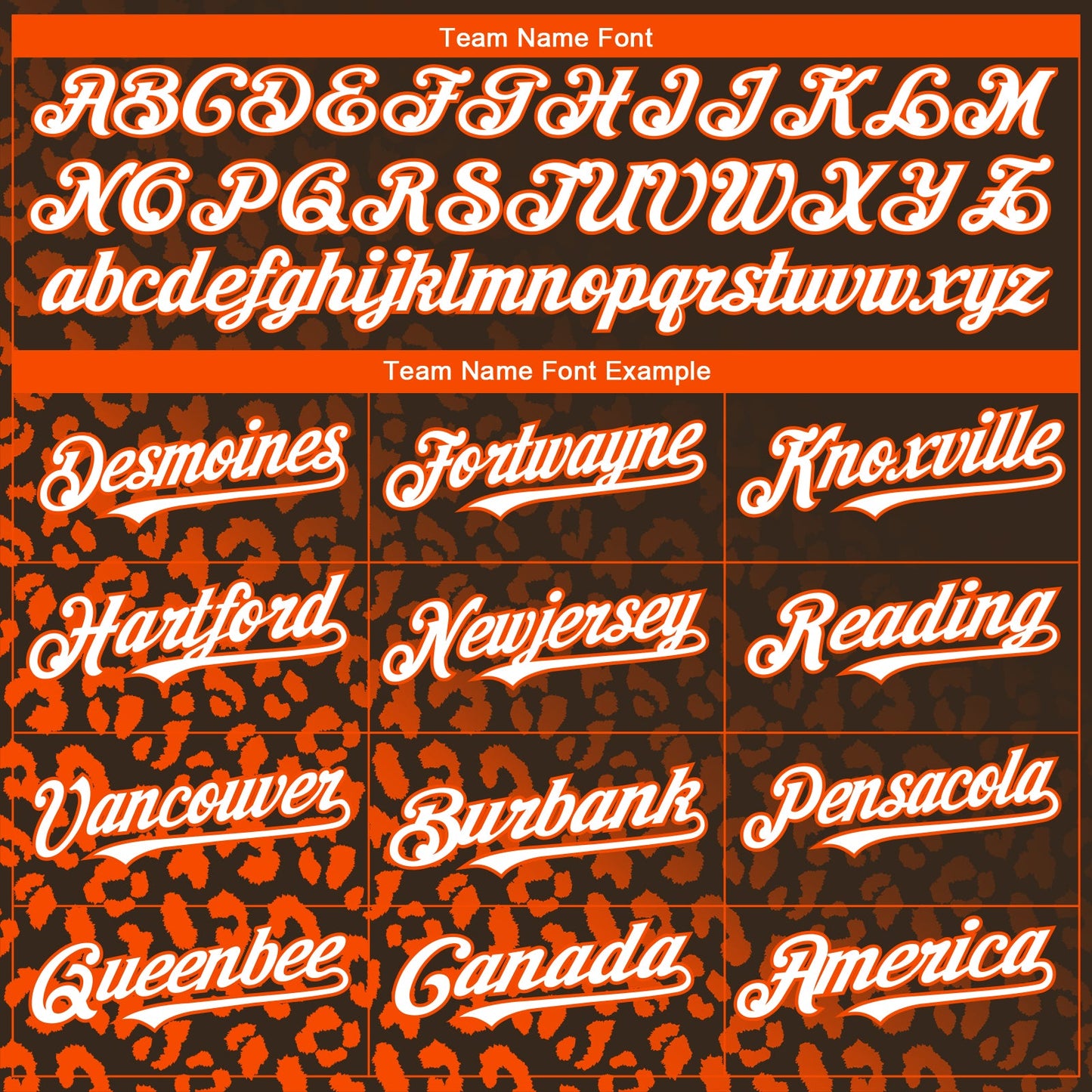 Custom Brown White-Orange 3D Pattern Design Leopard Print Fade Fashion Authentic Baseball Jersey