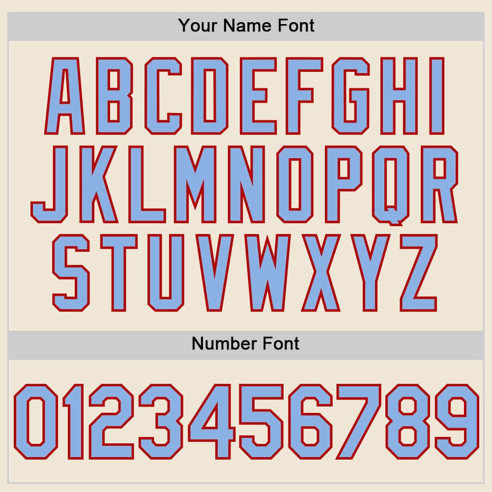 Custom Cream Light Blue-Red Line Authentic Baseball Jersey