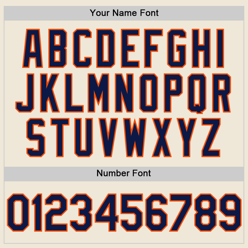 Custom Cream Navy-Orange Line Authentic Baseball Jersey