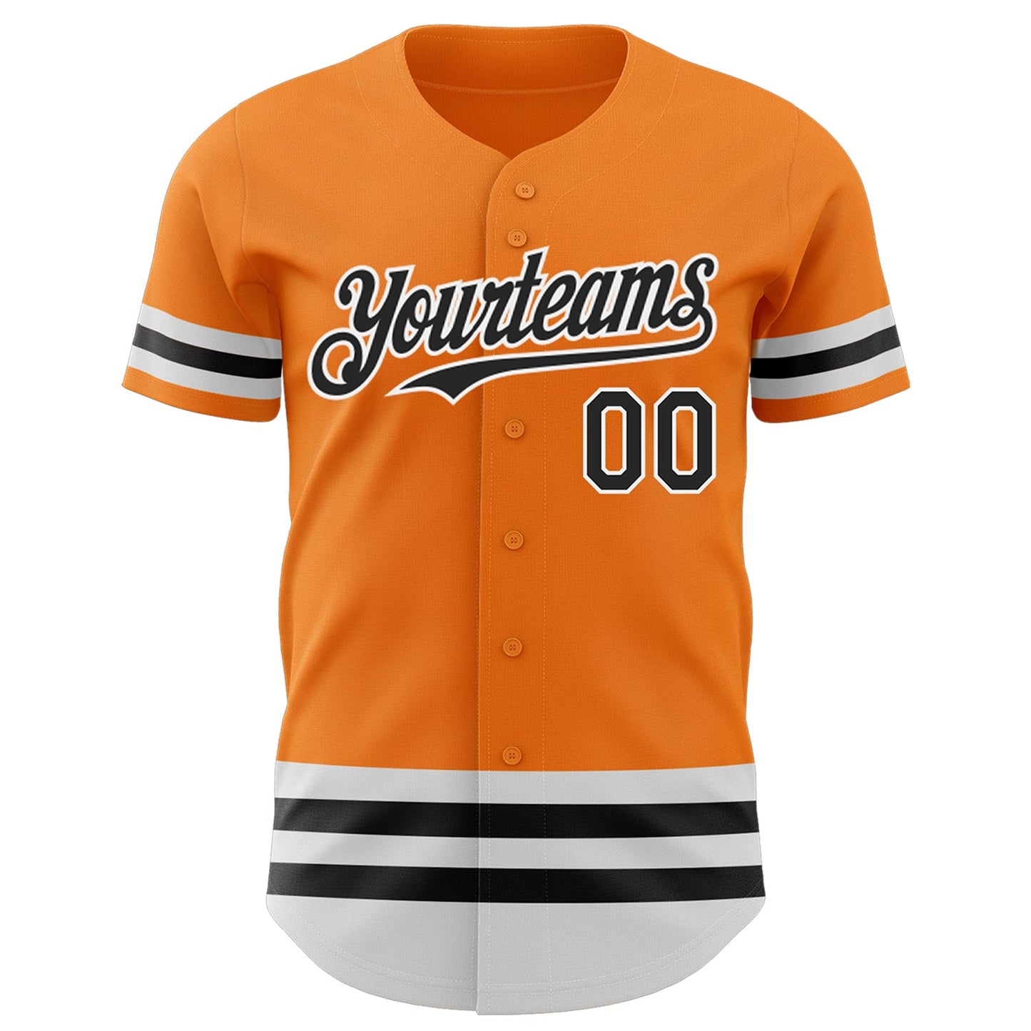 Custom Bay Orange Black-White Line Authentic Baseball Jersey