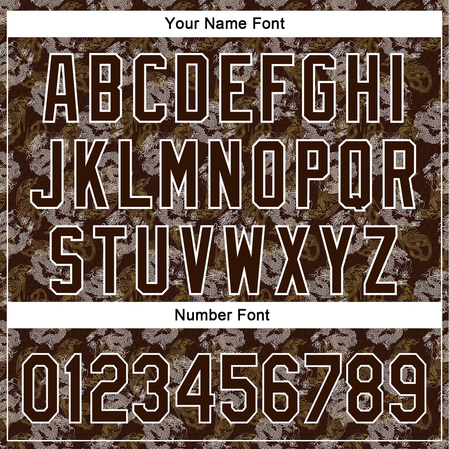 Custom Brown White 3D Pattern Design Animal Loongfeng Authentic Baseball Jersey