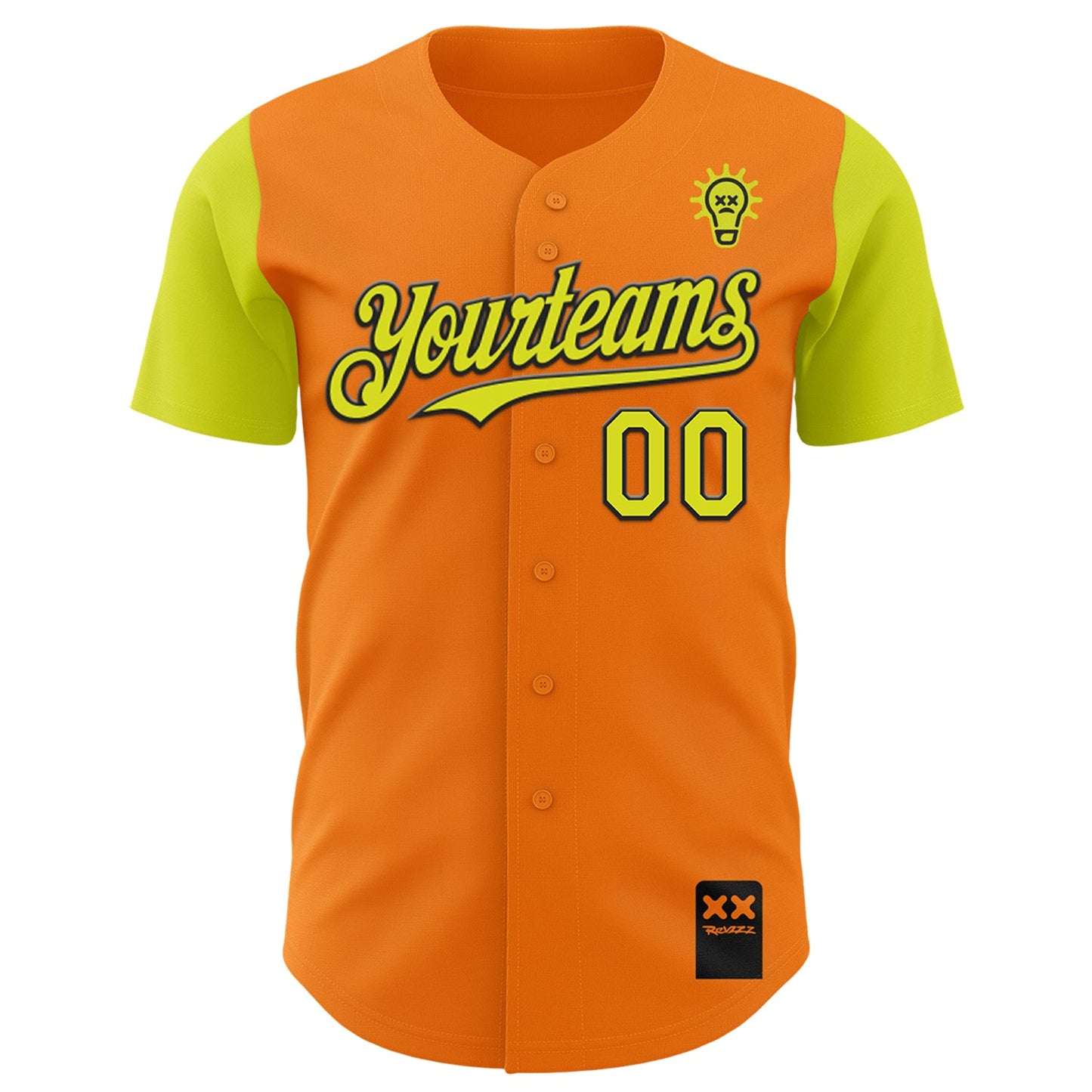Custom Bay Orange Neon Yellow-Black 3D Revzzz Bad Idea Authentic Baseball Jersey