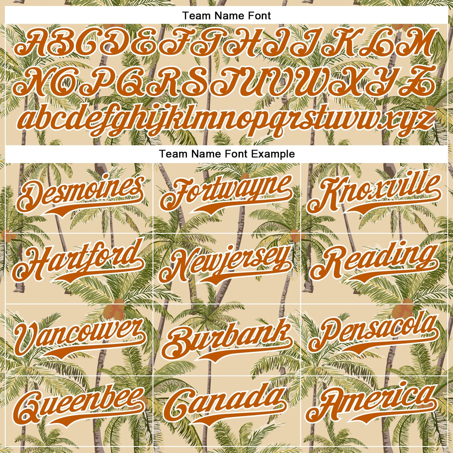 Custom City Cream Texas Orange-White 3D Hawaii Tropical Coconut Tree Authentic Baseball Jersey