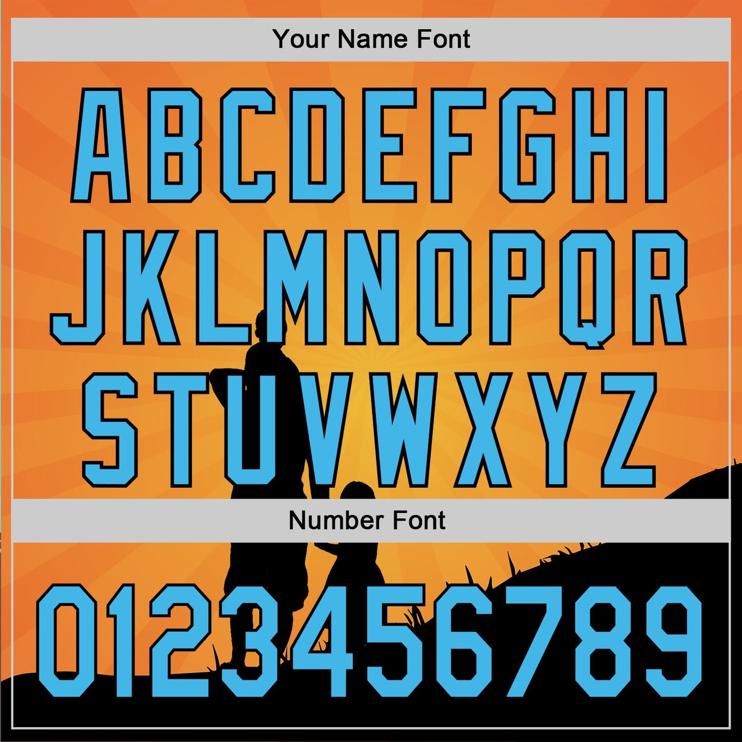 Custom Bay Orange Sky Blue-Black 3D Pattern Design Father's Day Family Love Authentic Baseball Jersey