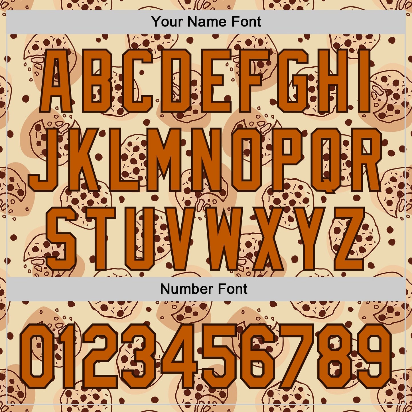 Custom Cream Texas Orange-Brown 3D Pattern Design Foodie Food Snack Chocolate Cookie Authentic Baseball Jersey