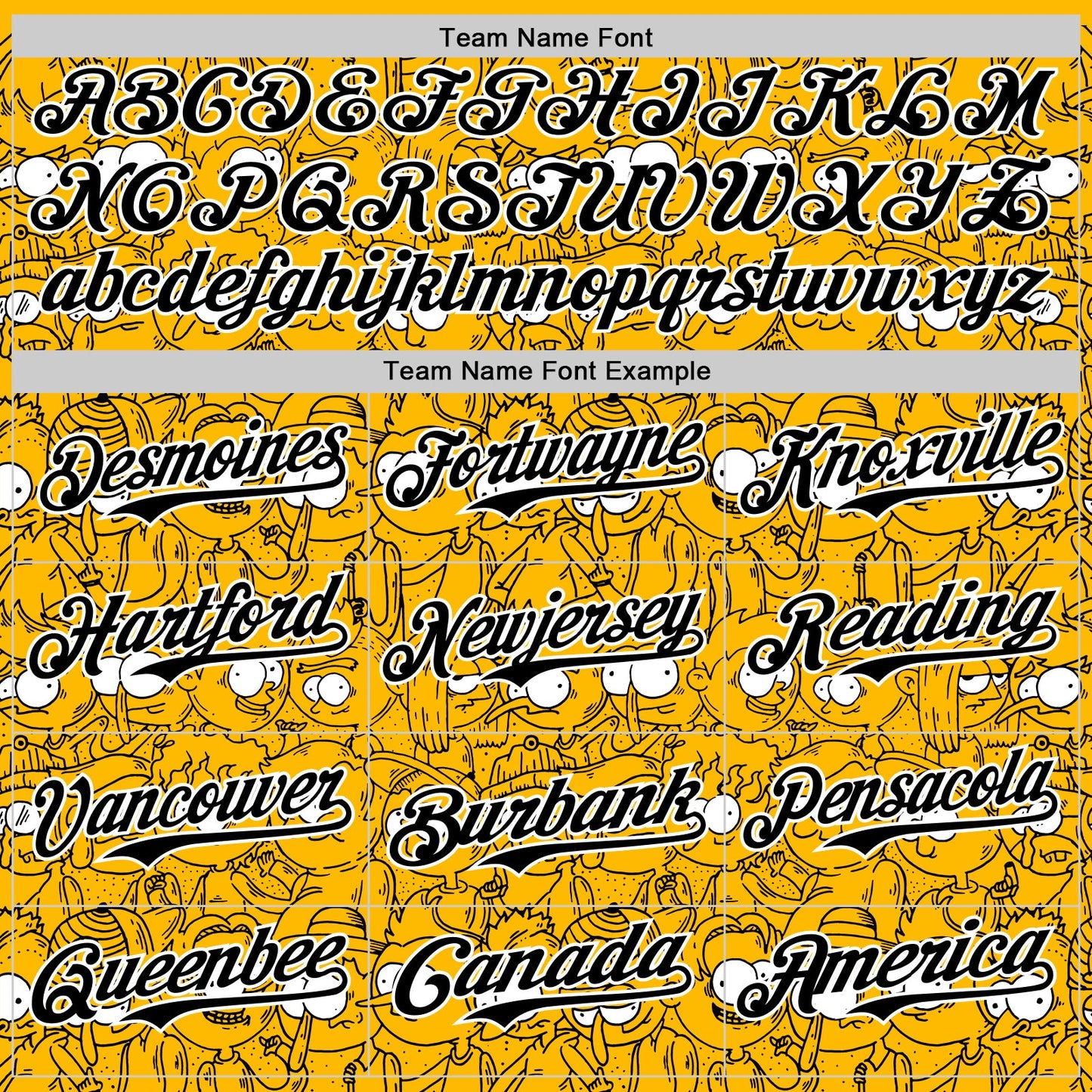 Custom Gold Black-White 3D Pattern Design Funny Cartoon People Authentic Baseball Jersey