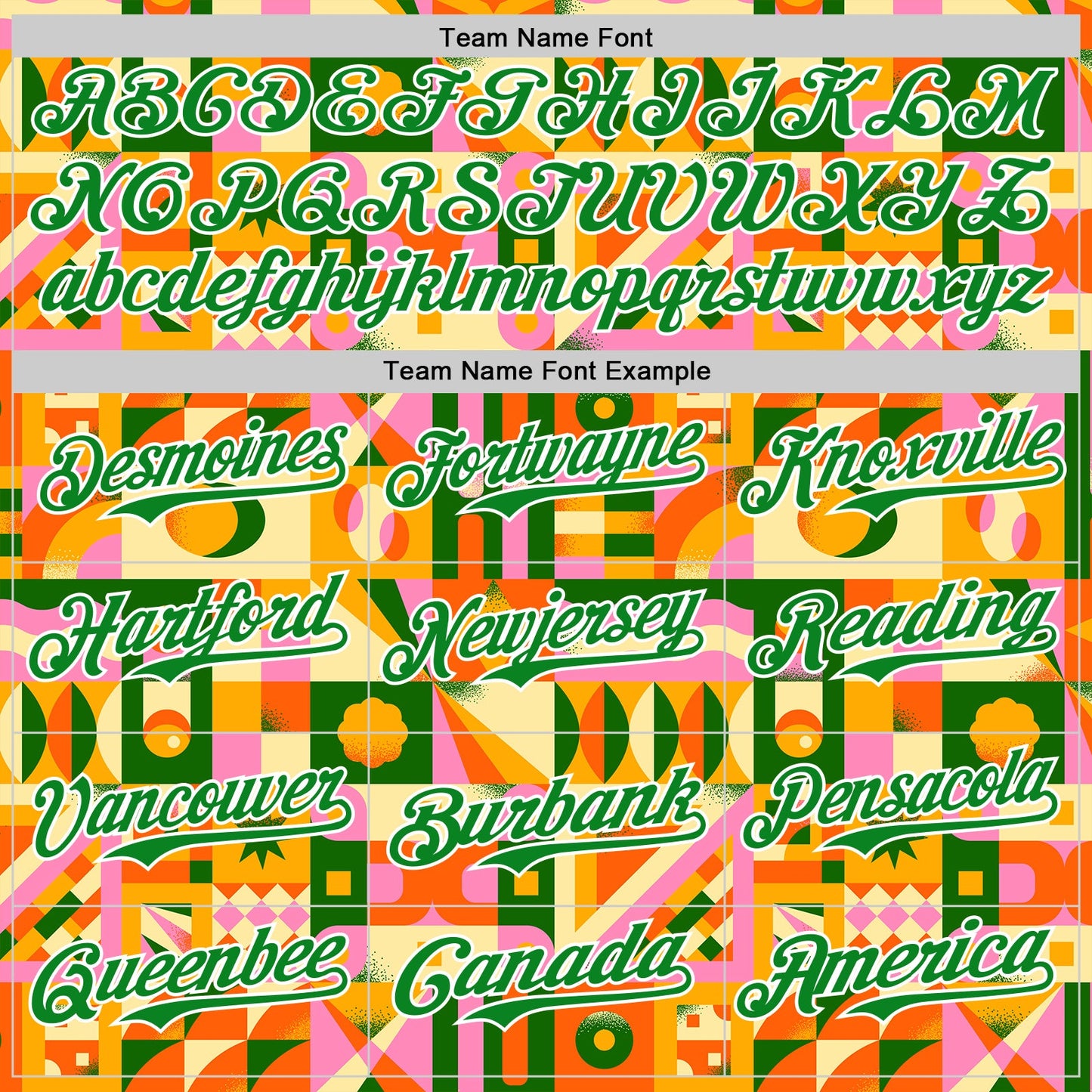 Custom Bay Orange Grass Green-White 3D Ambartive Abstract Geometric Pattern Authentic Baseball Jersey