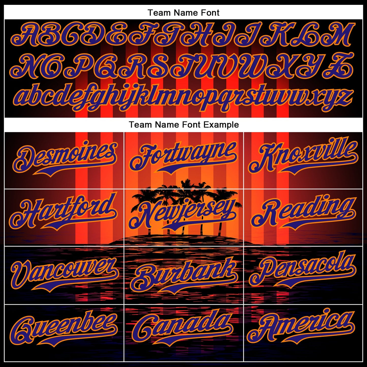 Custom Black Dark Purple-Bay Orange 3D Pattern Design Rave Psychedelic Tropical Palm Tree Authentic Baseball Jersey