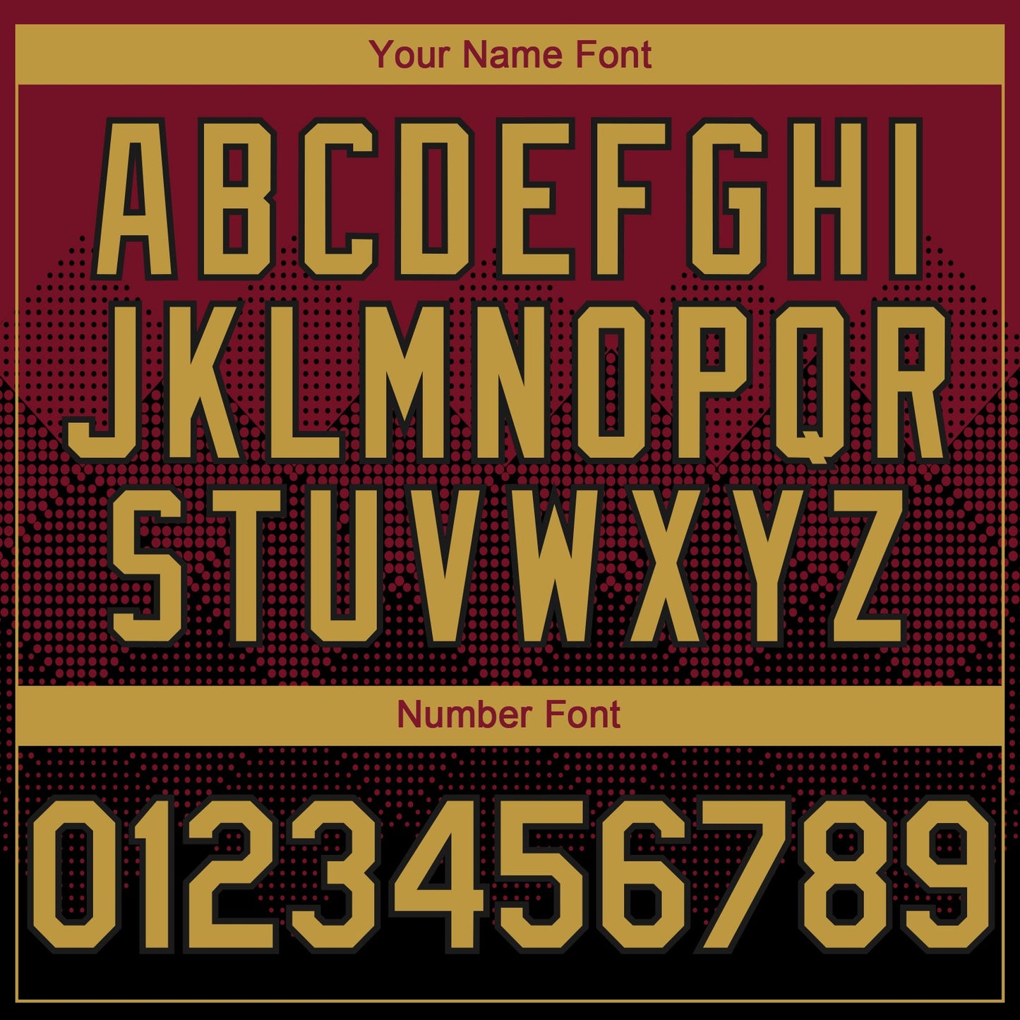 Custom Crimson Old Gold-Black 3D Gradient Square Shape Authentic Baseball Jersey