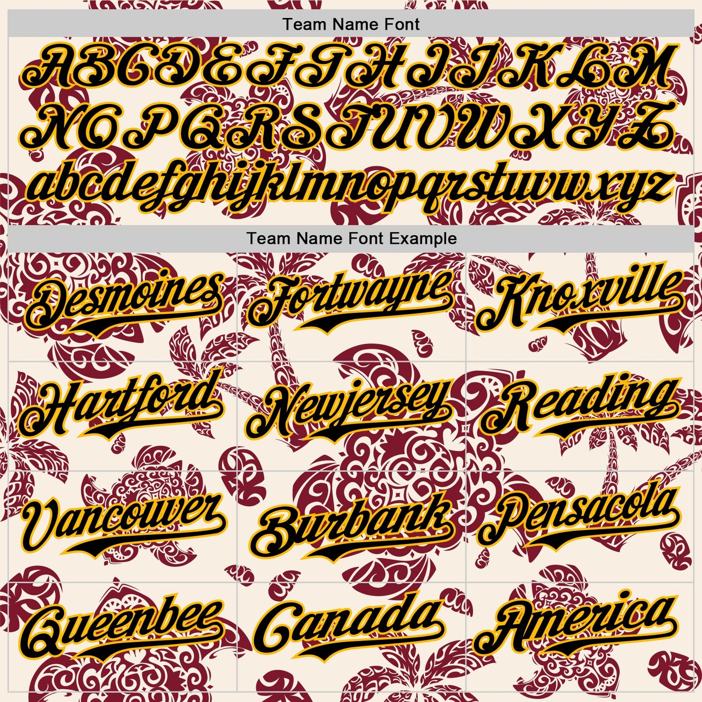 Custom Cream Black Crimson-Gold 3D Polynesian Style Palm Trees Islander Authentic Baseball Jersey