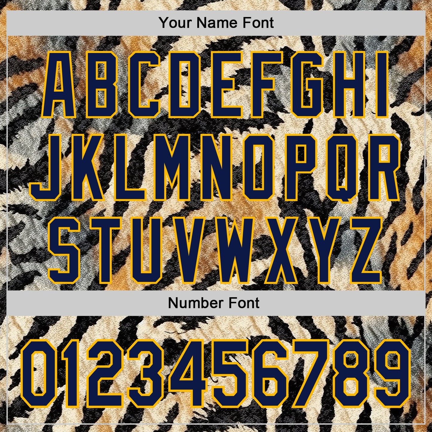 Custom Black Navy-Gold 3D Pattern Design Burner Costumes Tiger Print Authentic Baseball Jersey