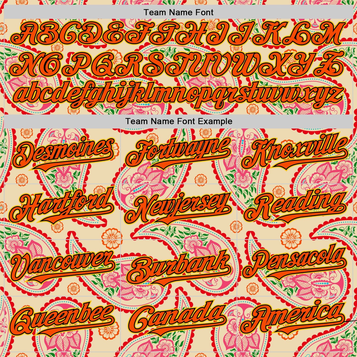 Custom Cream Orange Black-Yellow 3D Pattern Design Rave Party Paisley Bandana Authentic Baseball Jersey