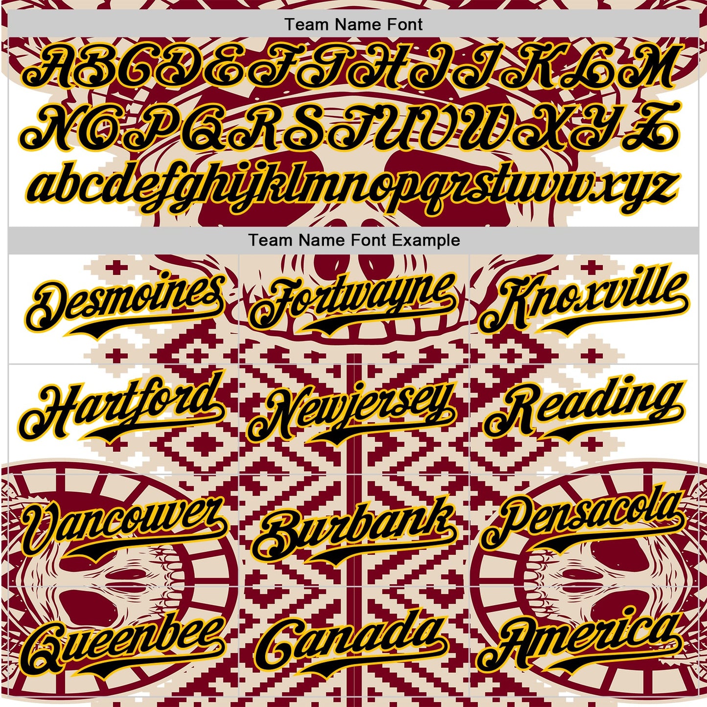 Custom Cream Black Red-Yellow 3D Pattern Design Burner Costumes Tribal Skull Authentic Baseball Jersey