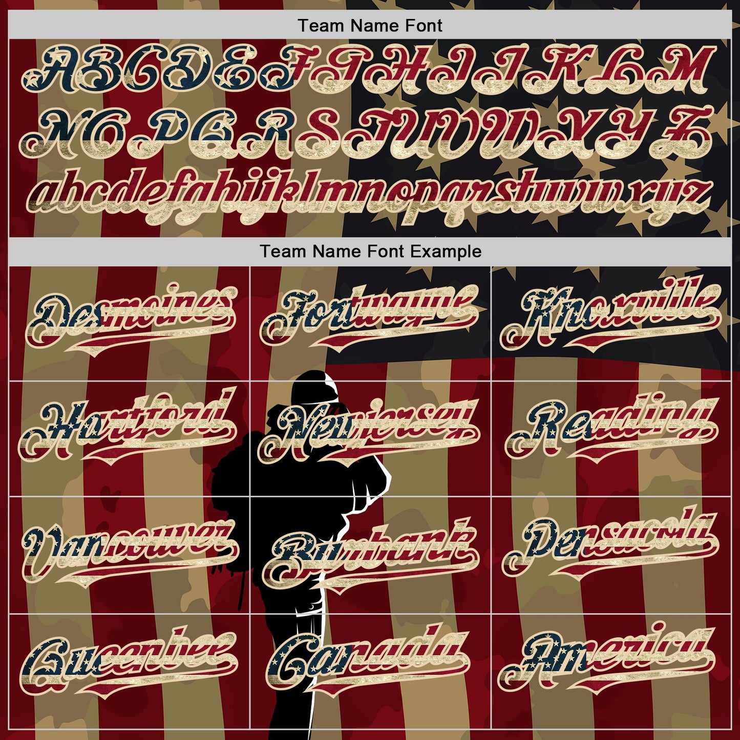 Custom Camo Vintage USA Flag-City Cream 3D American Flag Military Army Authentic Salute To Service Baseball Jersey