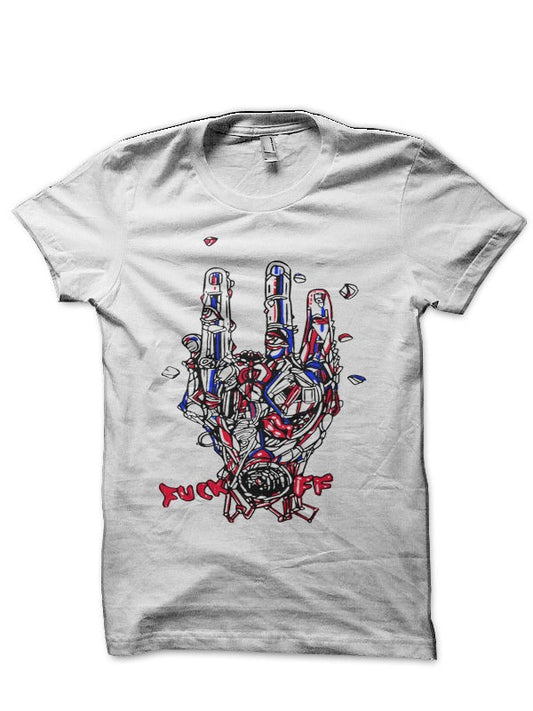 Fuck Off White Half Sleeve T-Shirt