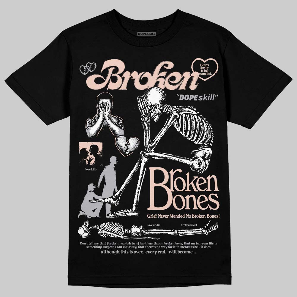 1130 Oyster Grey DopeSkill T-Shirt Broken Bones Graphic